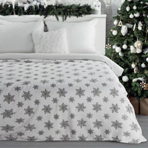 Pătură de Crăciun Blink cu stele Eurofirany, argintie