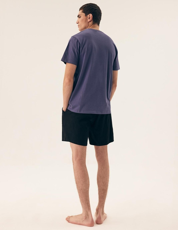 Pijamale bărbătești 43032 Mick Henderson albastre - bumbac, mâneci scurte, ambalate în cutie