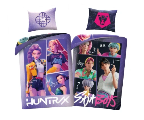 Lenjerie de pat K-POP Demon Hunters Halantex 140x200 microfibră + 70x90