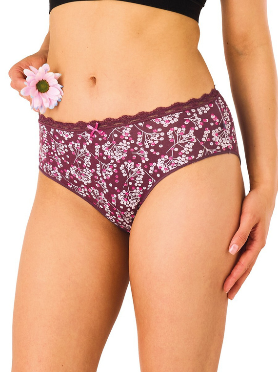 Chiloți midi bikini Key LPC 557 B26 A2, set 2 bucăți, bumbac cu model