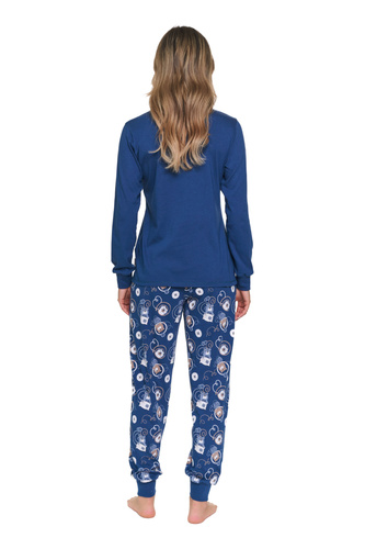 Pijamale damă Doctor Nap 7510 100% bumbac, lungi, cu manșete, imprimeu