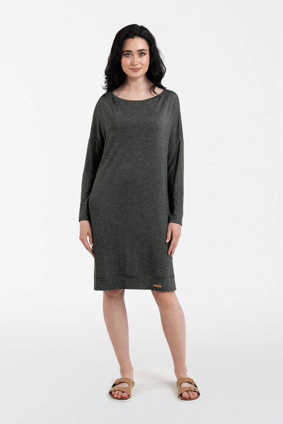 Akord tunică cu mânecă lungă pentru femei Italian Fashion - dark melange 