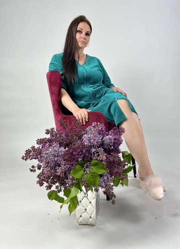 431 Velour Forex Rochie de toaletă pentru femei - verde