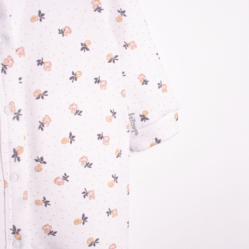 220032 Salopetă bebeluș Nicol 100% bumbac cu mânecă lungă și imprimeu delicat floral