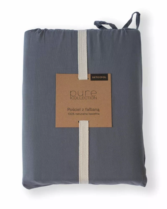 Pure 23 Lenjerie de pat din bumbac monocolor Detexpol grafit
