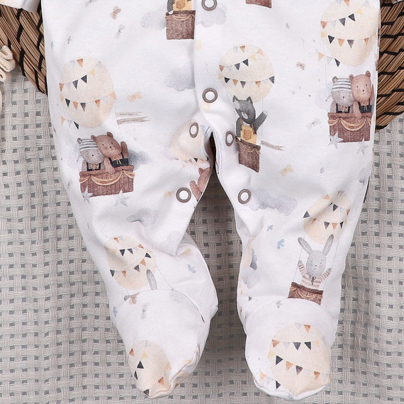 Salopetă Nini 100% Balloon Friends bumbac organic pentru nou-născut