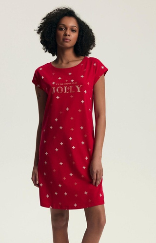 43720 Dotie Cămașă de noapte de Crăciun pentru femei Henderson - Bumbac, Mânecă scurtă