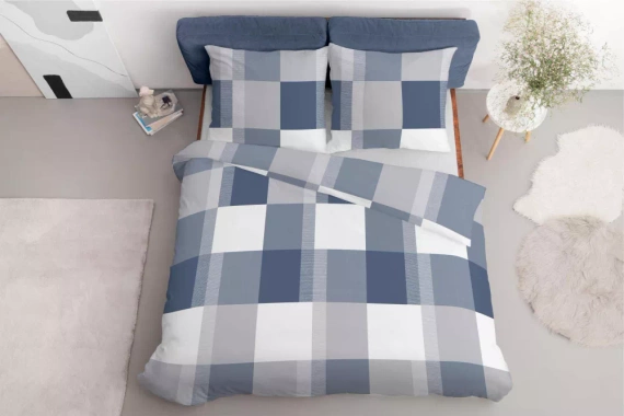 5038 A Lenjerie de pat din microfibră Detexpol albastru