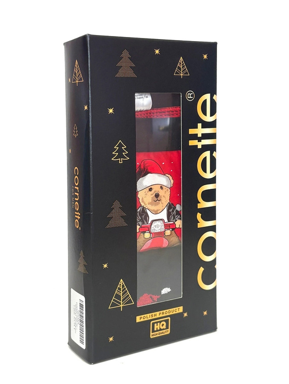 Cornette Gift 914/08 set bărbați de Crăciun boxeri și șosete roșu-negru