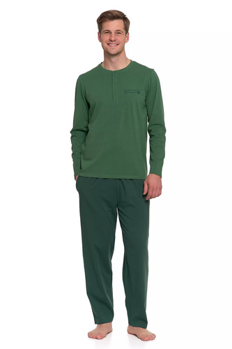 Pijamale bărbătești Moraj PDM 4600-015 verde - pijama din bumbac cu mâneci lungi și pantaloni