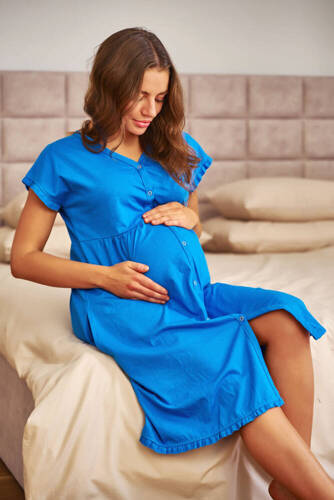 Cămașă de noapte pentru alăptare 9600 Doctor Nap - albastru ocean
