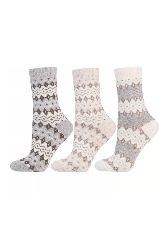 Șosete de damă Moraj CSW 800-003 - călduroase, cu model din lână