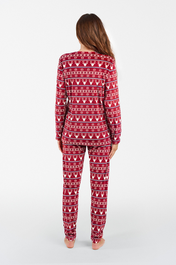 Islanda Fleece Femei Set Italian Fashion - burgundy print