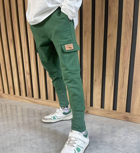 KAR-0042/ZIE Pantaloni de trening cargo pentru baieti Lagarto Verde verde