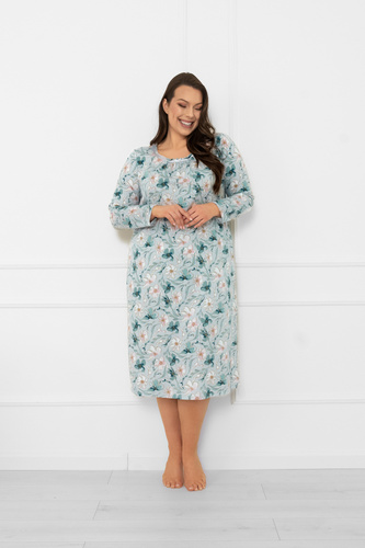 Cămașă de noapte pentru femei Sekwoja - bumbac, mânecă lungă, model floral Italian Fashion