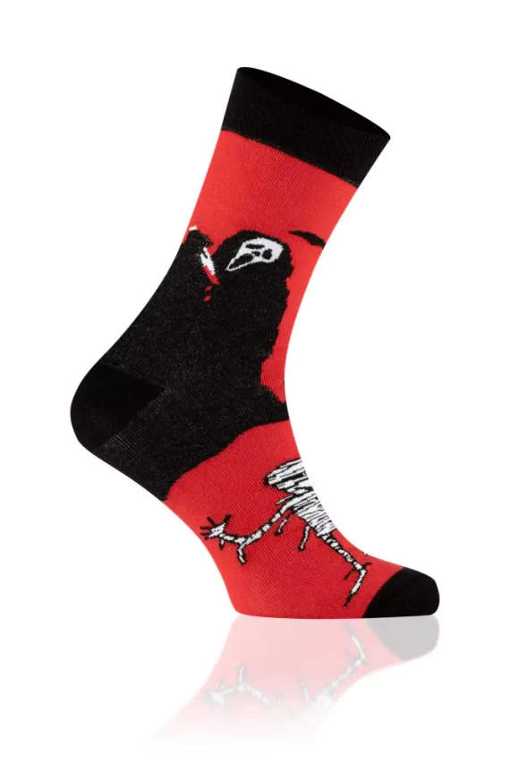 S146D Dracula Șosete lungi Italian Fashion - negru/roșu/alb