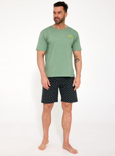 Pijama Bărbați Cornette Crocodiles 2 326/202 – Bumbac Confortabil | Tricou Mânecă Scurtă & Pantaloni Scurți | Print Crocodili | Ideală pentru Vară