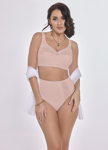 Sutien Irena 585 Maxi Viki moale, roz porțelan – fără armătură, dantelă, bretele late, confort și eleganță