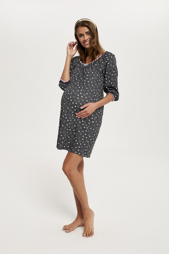 Antilia Cămașă de noapte cu mânecă 3/4 Modă italiană - print