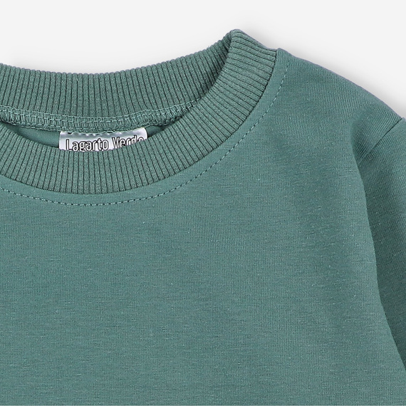 Bluză de băieți cu mânecă lungă KAR-1020 Lagarto Verde, verde - bumbac cu elastan, producție poloneză