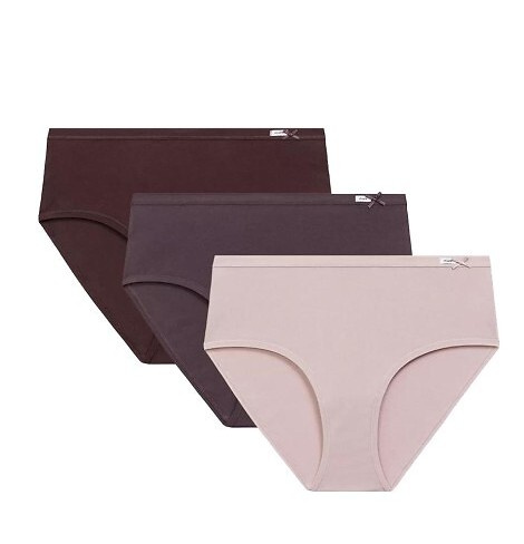 3CLP-004 Atlantic violet-roz-maro – Slip clasic de damă, pachet de 3 bumbac