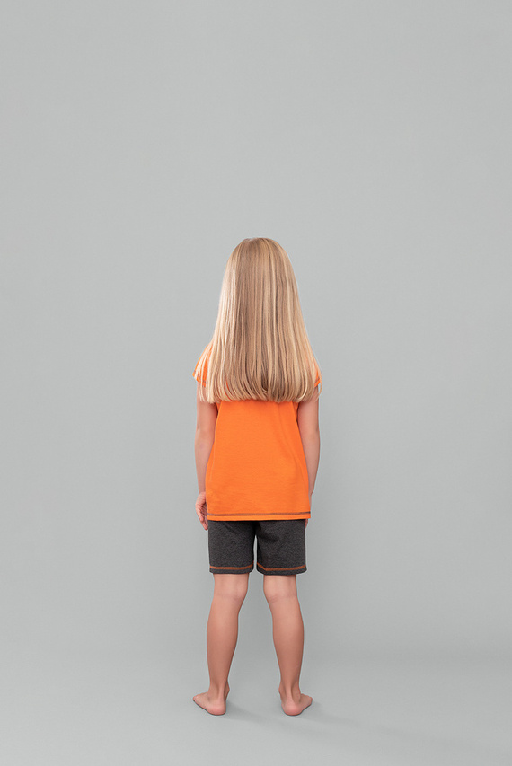 Blonde Pijama pentru fete Italian Fashion - portocaliu/albastru închis melange