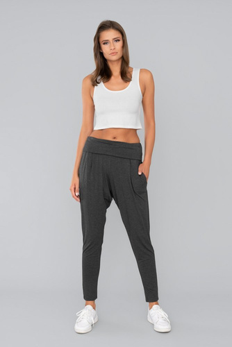 Pantaloni gri pentru femei Italian Fashion - melange închis