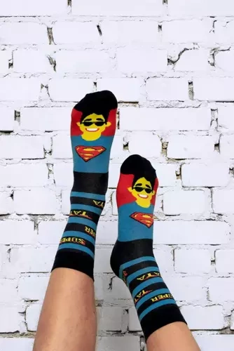 M41D Super Dad Șosete lungi Italian Fashion - albastru marin/culori