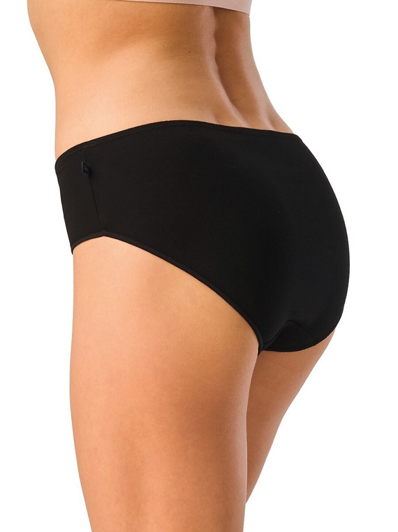 Chiloți damă KEY LPC 635 B26 midi 2-pack bumbac negru-roșu