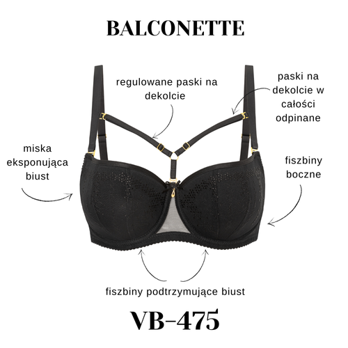Vena VB-475 balconette K10 – sutien cu bretele decorative, decolteu frumos