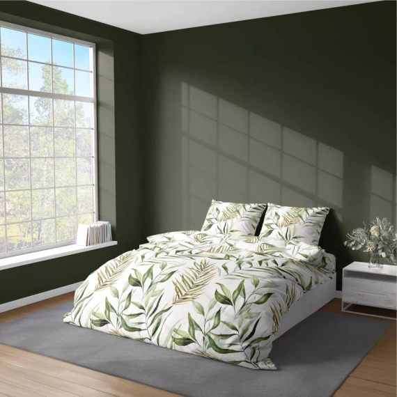 5030 A Lenjerie de pat din microfibră Detexpol lasă verde pudră