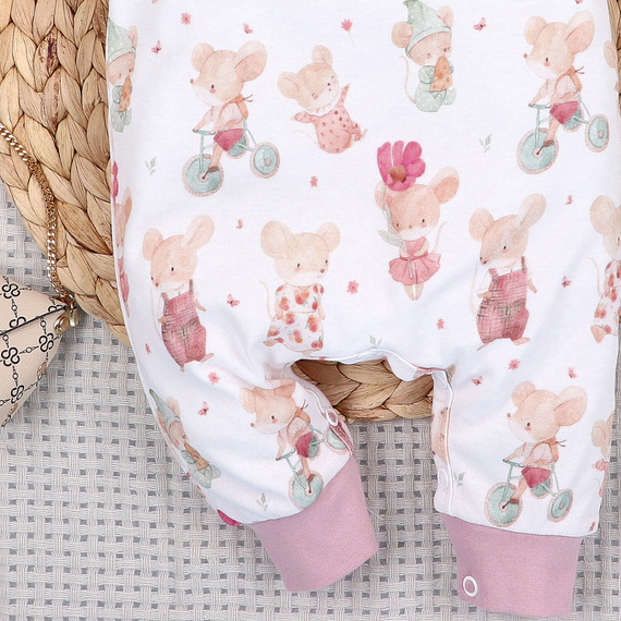 Nini Salopetă Nou-născut Little Mouse 100% Bumbac Organic – Fabricat în Polonia