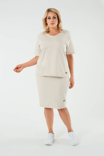 Madri Bluză cu mâneci scurte Italian Fashion - bej