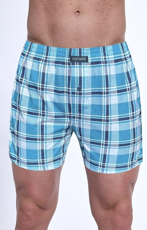 945/09 Boxer bărbați Cornette – pachet de 3 bumbac, turcoaz/albastru marin/cadrat