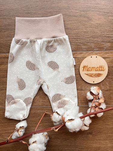 Salopă Mamatti PD15720 pentru bebeluși cu imprimeu arici – bumbac, bandă elastică fără presiune