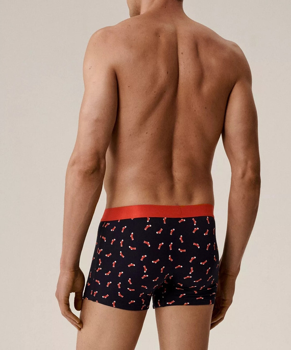 2GMH-027/25 Pantaloni scurți boxer bleumarin Atlantic – pantaloni scurți boxer bărbătești din bumbac într-o cutie de Crăciun