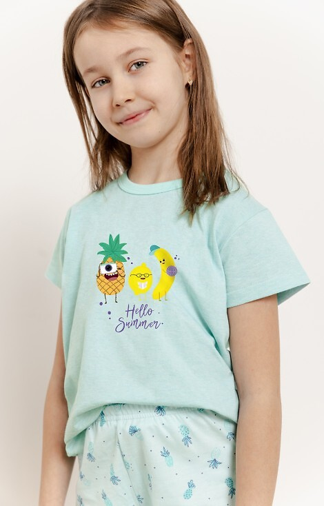 3384, 3385 Sweety Pijamale pentru fete Taro - turcoaz