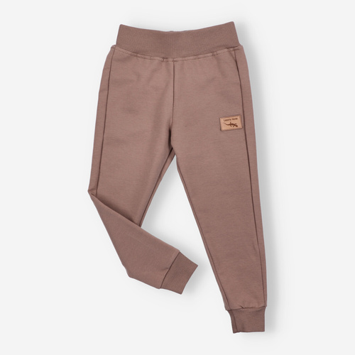 KAR-0040/CAM Pantaloni de trening Lagarto Verde pentru baieti, camel - confortabili, bumbac, productie poloneza