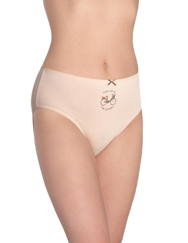 Lama L-120 BI-100 chiloți damă bumbac bikini bej-maro set 3 confort