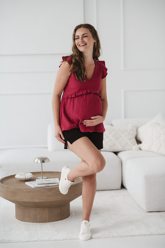 Bluza de maternitate si alaptare Milky Butterfly - confort si stil Milk&Love raspberry