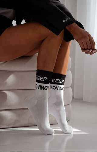 0071-009 Șosete unice Milena pentru femei, albe - jumătate de țesătură terry, bumbac, călduroase și confortabile