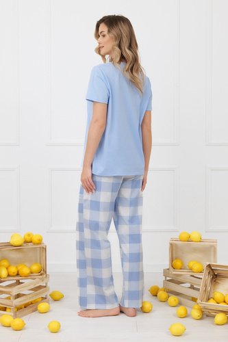 Pijama damă MIKA Italian Fashion 100% bumbac pantaloni lungi