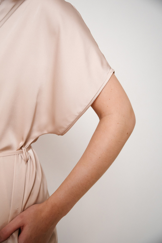 Touch Halat de baie cu mânecă scurtă Italian Fashion - bej