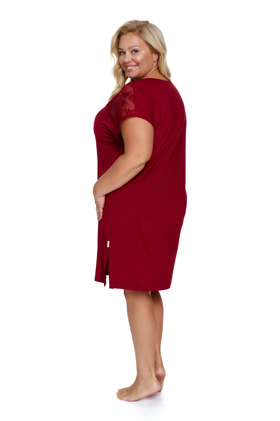 Cămașă de noapte Doctor Nap 7260 Plus Size - roșu visiniu