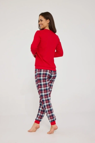 Cornette Family 671/480 pijama damă de Crăciun cu ursuleț 100% bumbac