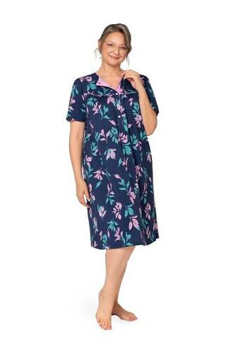 203 Cămașă de noapte cu fermoar Bogna I Martel - bleumarin-roz 27