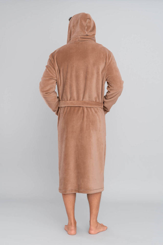 Mimas Halat de baie cu glugă pentru bărbați Italian Fashion- camel 