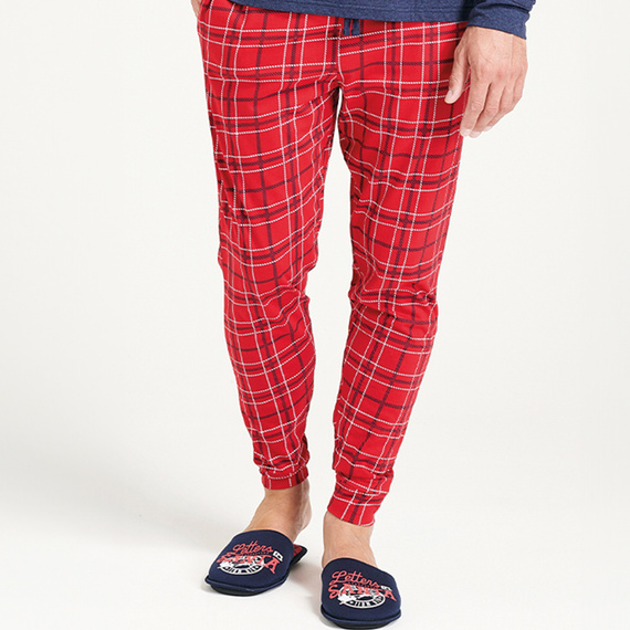 Pijamale Sorbetto pentru bărbați Gioew, albastre - Crăciun, în carouri, confortabile și elegante