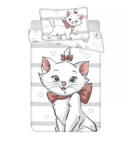 Marie Cat Bow Lenjerie de pat din bumbac pentru pat de Jerry Fabrics, gri