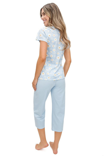 Pijama damă Donna 3/4 Margaret bumbac mânecă scurtă imprimeu floral
